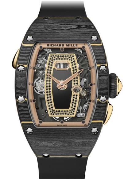 Replica Richard Mille RM 037 Gold Carbone TPT Watch Carbone Gold TPT - Strap Rubber